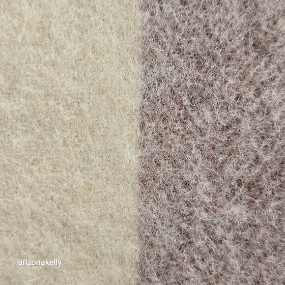 Wool Scarf Neutral Colors Stripe - Picture 5 of 13